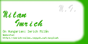 milan imrich business card